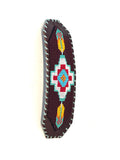Unisex Leather Beaded Wide Cuff Bracelet / Bead Work Design