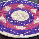 13” Shallow Woven Basket, Southwestern Style Decor