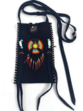 Small Handmade Medicine Leather Bag with Seed Bead Work