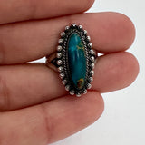 Sz. 5.5 Vintage Bell Trading Post Sterling Silver & Turquoise Ring (A036)