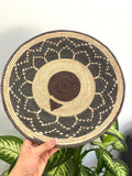 Shallow Woven Basket, Southwestern Geometric Decor (14.5")