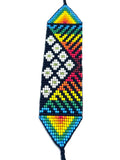 Beaded Wide Bracelet, Multi-Color Tiny Beads, Tribal Jewelry