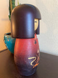 10" Vintage Japanese Kokeshi Doll, Hand-Carved Kimono Art