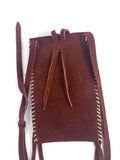 Small Handmade Medicine Leather Bag with Seed Bead Work