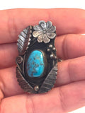 Sz 9 Vintage Navajo  Sterling Silver & Turquoise Ring