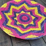 13.5” Shallow Woven Basket, Southwestern Style Decor