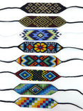 Beaded Wide Bracelet, Multi-Color Tiny Beads, Tribal Jewelry