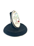 Mexican Vintage Abalone, Sterling Silver Saguaro Cactus Ring