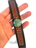 Leather Hat-band with Turquoise Stone, Adjustable, Cowgirl Hat Accessory