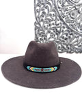Leather Hat-band with Beaded Work, Adjustable, Cowgirl / Cowboy Hat Accessory