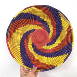 13.5” Shallow Woven Basket, Southwestern Style Decor