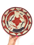 Woven Southwestern Basket, Bohemian Geometric Decor (14 inch)