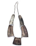 Vintage Navajo/ Native American Sterling Silver & Turquoise Bib Collar Necklace (N006)