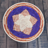 13.5” Shallow Woven Basket, Southwestern Style Decor