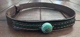 Leather Hat-band with Turquoise Stone, Adjustable, Cowgirl Hat Accessory