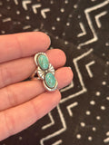 Size 6.5 Sterling Silver Turquoise Double Gemstone Ring
