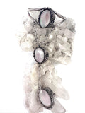 Vintage Navajo Sterling and Mother of Pearl Slave Bracelet, Ring Size 8.25