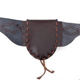 Boho Leather Belt Bag with Beadwork - Hippie Style Waist Bag