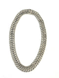 Vintage Mexican Sterling Silver Wide Woven Collar Statement Choker Necklace 45 Gr.