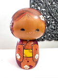Vintage 7" Kokeshi Wooden Doll, Japanese Folk Art