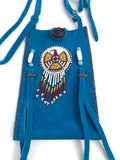 Small Handmade Medicine Leather Bag with Seed Bead Work