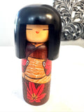 5.25" Vintage Japanese Creative Kokeshi Doll Autumn Leaves by KISAKU
