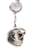 Vintage Navajo Sterling and Mother of Pearl Slave Bracelet, Ring Size 8.25