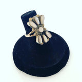 Size 5.25  Zuni Vintage Sterling Silver Cluster Mother of Pearl Ring A043