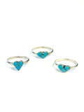 Dainty Zuni Handmade Sterling Silver Turquoise Heart Ring