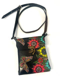 Mexican Hand Tooled Leather Crossbody Bag/ Adjustable Strap