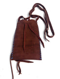 Small Handmade Medicine Leather Bag with Seed Bead Work