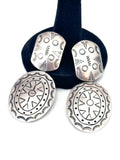 Sterling Silver Concho Drop Dangle Earrings TP-54 TAXCO MEXICO (E001)
