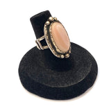 Size 5.5, Sterling Silver & Pink Mother of Pearl Ring, Unsigned, A146