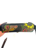 Mexican Hand Tooled Leather Crossbody Bag/ Adjustable Strap