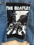 The Beatles Embellished Jean Jacket, Unique Vintage Denim Jacket, Size M