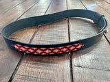 Leather Hat-band with Beaded Work, Adjustable, Cowgirl / Cowboy Hat Accessory