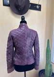 Vintage Purple Genuine Leather Jacket, Quilted, Size 36/M