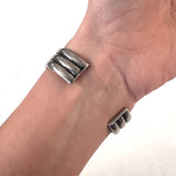 Joe Piaso, Jr. (Navajo)  Heavy 72 grams Big Sterling Silver & Turquoise Cuff Bracelet
