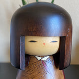 Large Usaburo Kokeshi Doll, Hand-Painted Wooden Folk Art (9.5")
