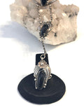 Navajo Sterling and Onyx Slave Bracelet, Ring Size 8.5