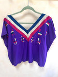Guatemalan Embroidered Blouse/ Festival Top/ Summer Boho Blouse