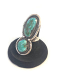 Vintage Navajo Sterling Silver Natural Nevada Turquoise Ring Sz 7