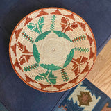 14.5" Shallow Basket, Southwestern Style Decor, Boho Decor
