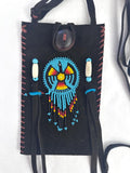 Small Handmade Medicine Leather Bag with Seed Bead Work