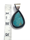 Vintage Navajo Sterling Silver &  Number 8 Turquoise Large Pendant By JLC