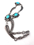 Vintage Navajo Turquoise Sterling Silver Necklace, Jay Livingston