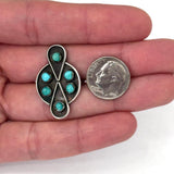 Vintage Sterling Silver Zuni Turquoise Snake Eye Statement Ring Size 8.75 - 5 grams