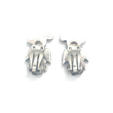 Vintage Zuni Sterling silver channel inlaid bird clip-on earrings