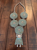 Vintage Ceremonial Navajo Sterling Silver LARRY MOSES BEGAY Turquoise Kachina Necklace