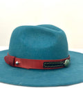 Leather Hat-band with Turquoise Stone, Adjustable, Cowgirl Hat Accessory